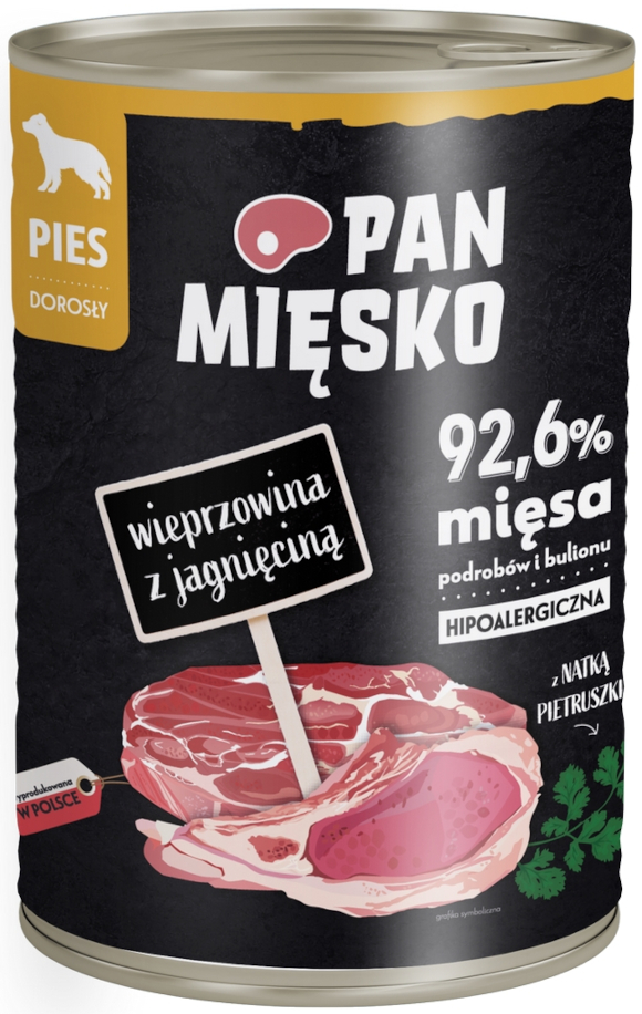 PAN MIĘSKO MOKRA KARMA DLA PSA wieprzowina z jagnięciną