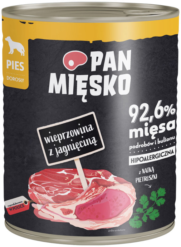 PAN MIĘSKO MOKRA KARMA DLA PSA wieprzowina z jagnięciną