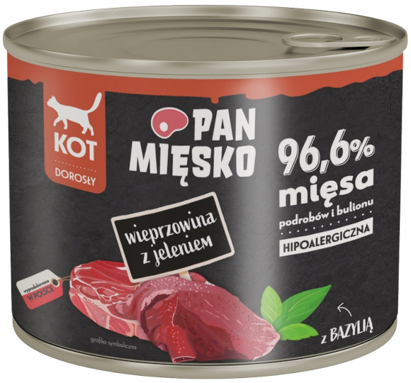 PAN MIĘSKO MOKRA KARMA DLA KOTA wieprzowina z jeleniem