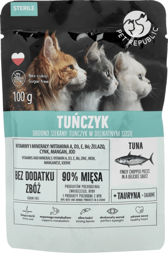 PET REPUBLIC STERILE MOKRA KARMA DLA KOTA - fileciki z tuńczykiem