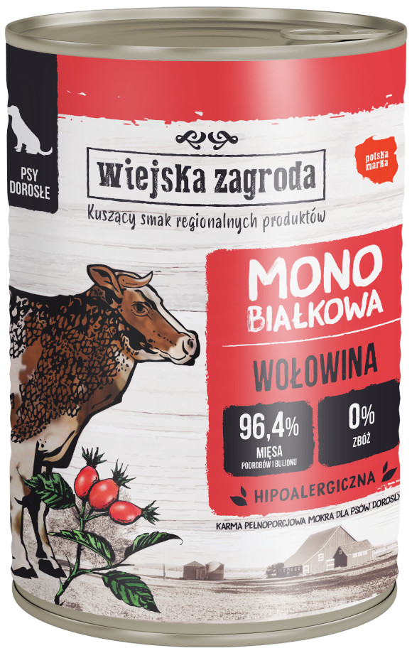 wiejska dolina karma dla psa monobiałkowa wołowina