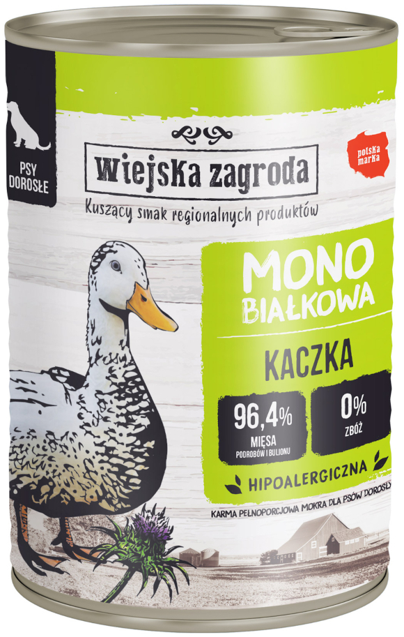 WIEJSKA ZAGRODA KARMA DLA PSA monobiałkowa kaczka