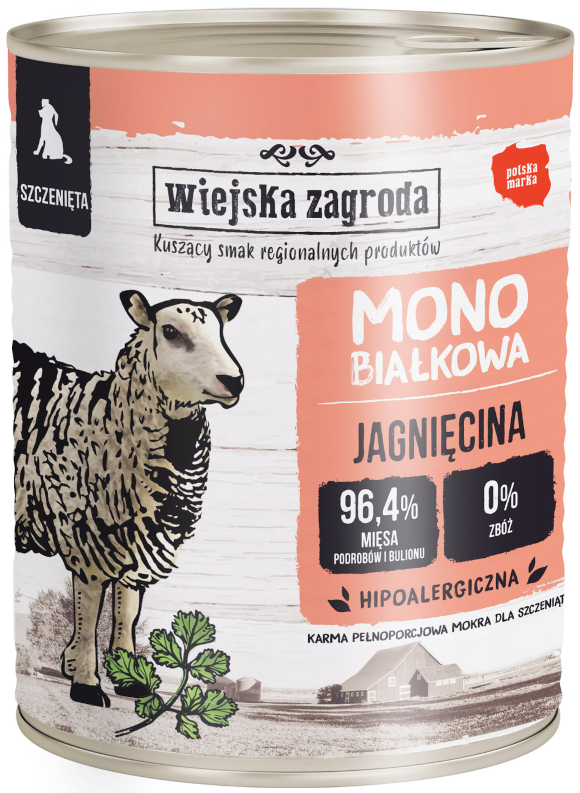 WIEJSKA ZAGRODA KARMA DLA SZCZENIAKA monobiałkowa jagnięcina