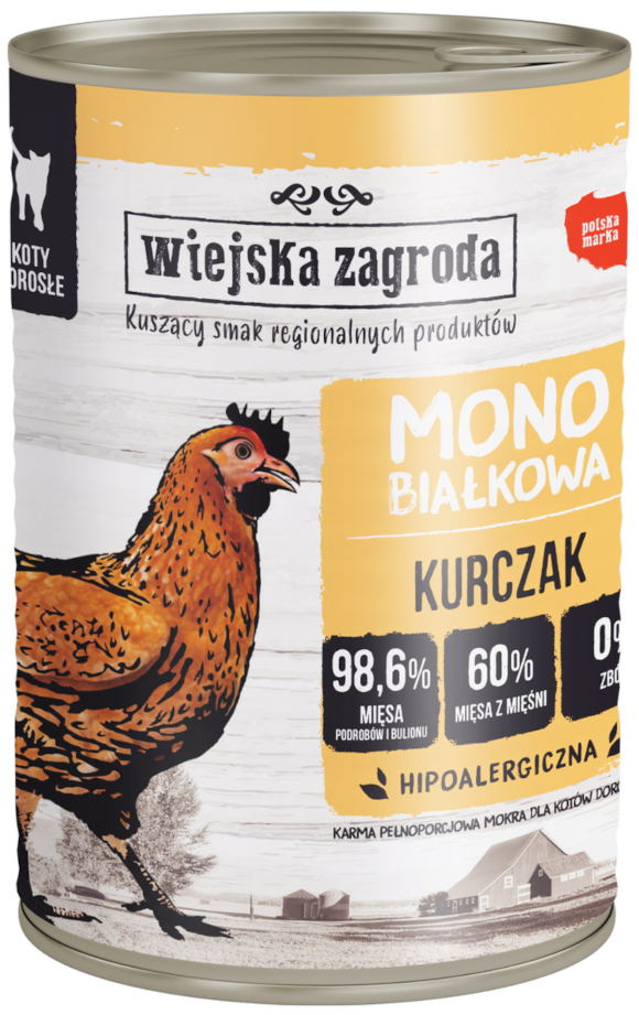 WIEJSKA ZAGRODA KARMA DLA KOTA monobiałkowa kurczak