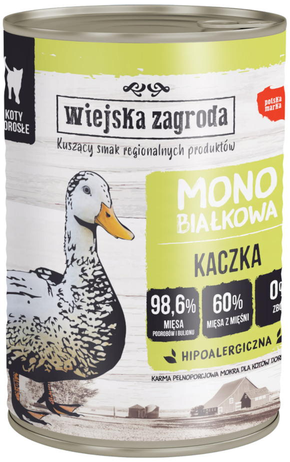 WIEJSKA ZAGRODA KARMA DLA KOTA monobiałkowa kaczka