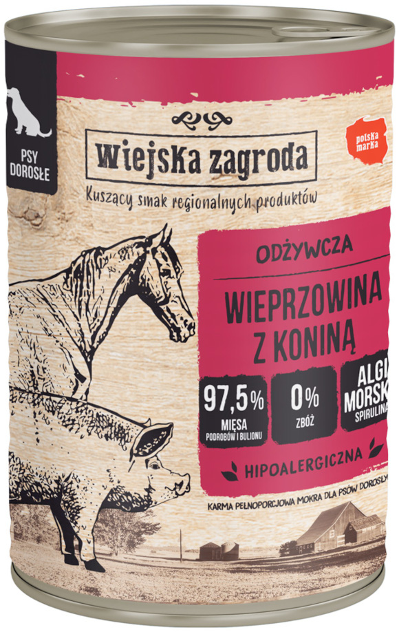 WIEJSKA ZAGRODA KARMA DLA PSA wieprzowina z koniną