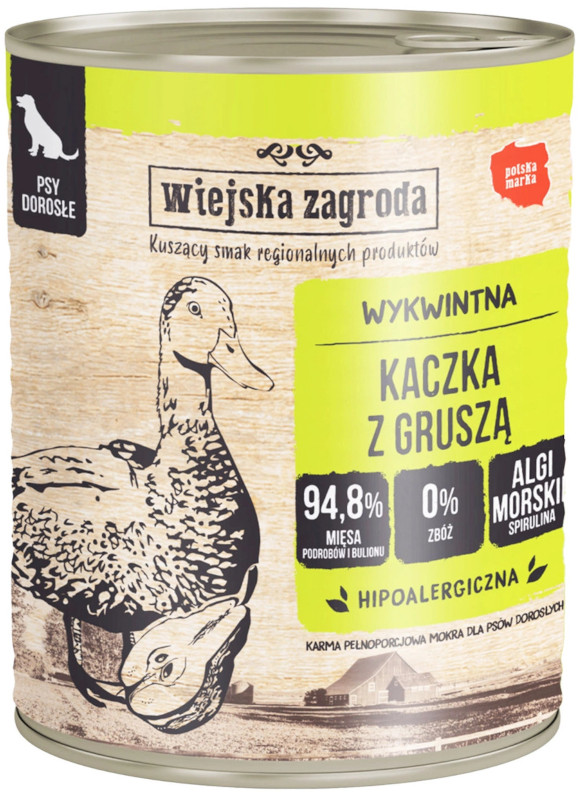 WIEJSKA ZAGRODA KARMA DLA PSA kaczka z gruszką