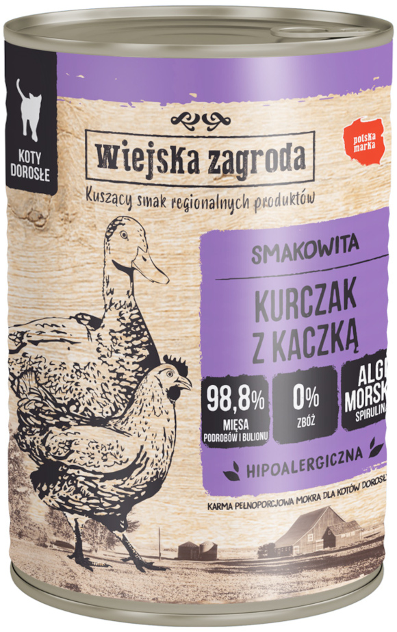 WIEJSKA ZAGRODA KARMA DLA KOTA kurczak z kaczką