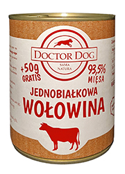 DOCTOR DOG JEDNOBIAŁKOWA WOŁOWINA MOKRA KARMA DLA PSA