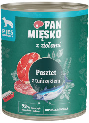 PAN MIĘSKO Z ZIOŁAMI MOKRA KARMA DLA PSA pasztet z tuńczykiem