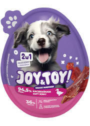 JOY AND TOY JAJKO Z NIESPODZIANKĄ - PRZEKĄSKA O SMAKU KACZKI 20g + ZABAWKA DLA PSA