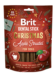 BRIT DENTAL STICK CHRISTMAS PRZYSMAKI DENTYSTYCZNE DLA PSA strudel jabłkowy